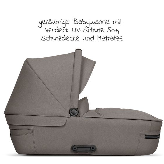 Mutsy Icon Black Handle Brown Passeggino combinato con navicella, sedile sportivo e pacchetto accessori XXL - Leisure Fjord