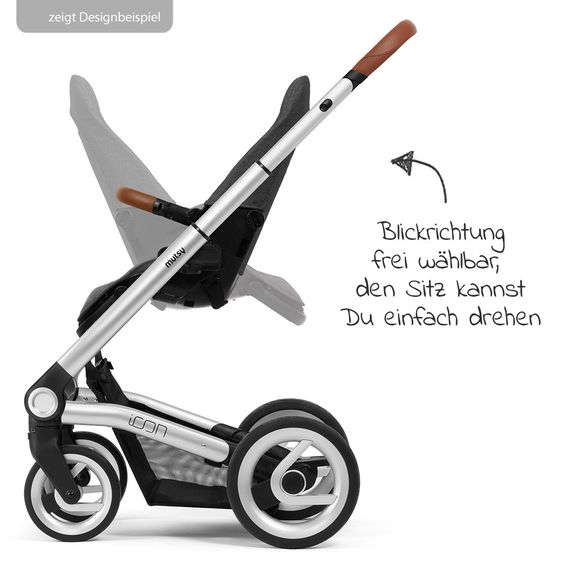 Mutsy Icon Black Handle Brown Passeggino combinato con navicella, sedile sportivo e pacchetto accessori XXL - Leisure Fjord