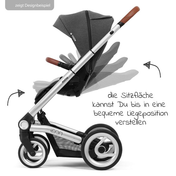 Mutsy Icon Black Handle Brown Passeggino combinato con navicella, sedile sportivo e pacchetto accessori XXL - Leisure Fjord