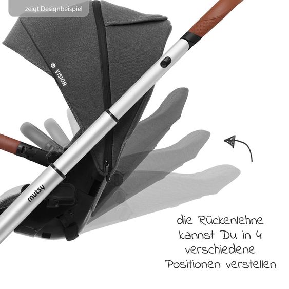 Mutsy Icon Black Handle Brown Passeggino combinato con navicella, sedile sportivo e pacchetto accessori XXL - Leisure Fjord
