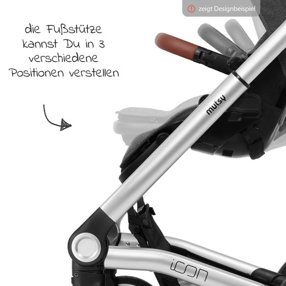Mutsy Icon Black Handle Brown Passeggino combinato con navicella, sedile sportivo e pacchetto accessori XXL - Leisure Fjord