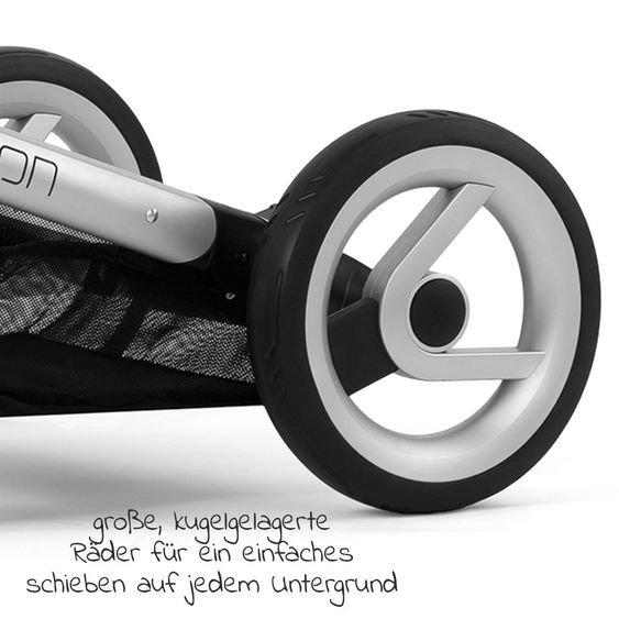 Mutsy Kombi-Kinderwagen Icon Silber Griff Brown inkl. Babywanne, Sportsitz & XXL Zubehörpaket - Leisure Fjord