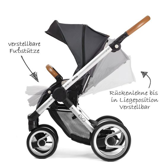 Mutsy Sportwagen Evo Gestell Silber Urban Nomad - Dark Grey
