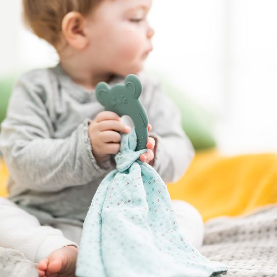 Nattou 2-tlg. Set Schmusetuch mit Silikon-Beißring - Mint