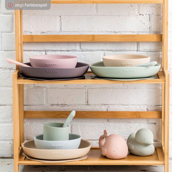 Nattou 3-tlg. Geschirr-Set Silikon - Blue Green