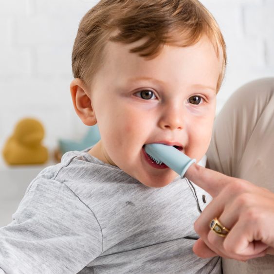 Nattou Fingerzahnbürste 2er Pack mit Aufberwarungsbox - Blue Petrol