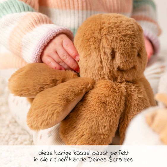 Nattou Peluche Avec Hochet - Beige Foncé