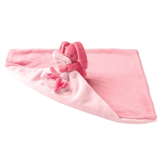 Nattou Schmusetuch XXL & Mini-Kuscheltier Hase Lapidou - Coral Light Pink