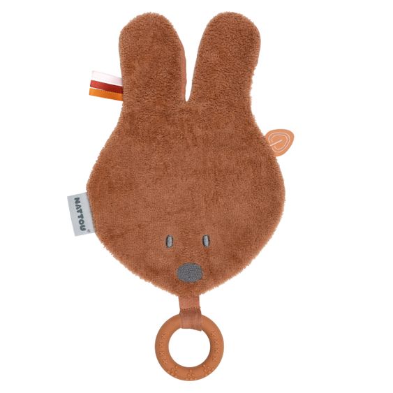 Nattou Cuddle bush with silicone ring bunny 33 cm - Susie & Bonnie - Rust