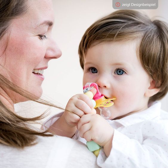 Nattou Pacifier chain Lapidou with silicone balls - Grey White