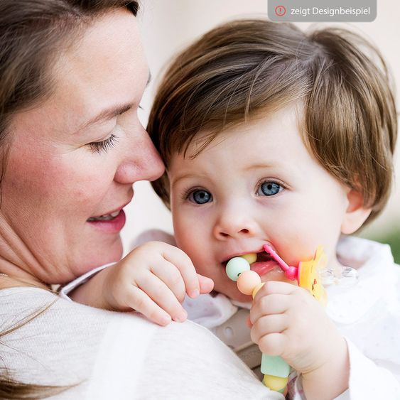 Nattou Pacifier chain Lapidou with silicone balls - Grey White