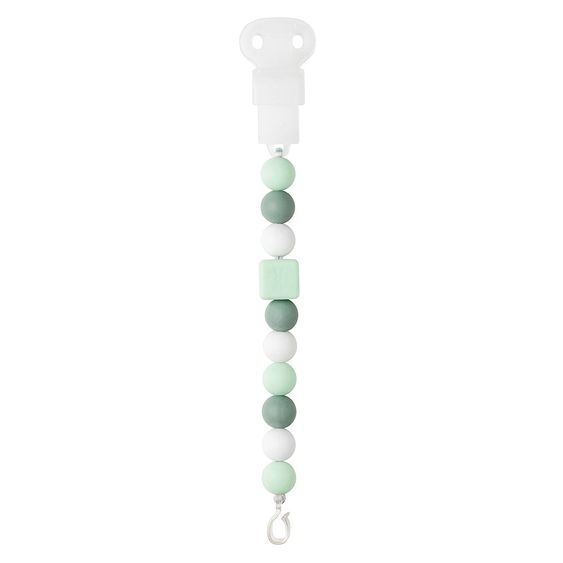 Nattou Catena a ciuccio con perline in silicone - Verde rame