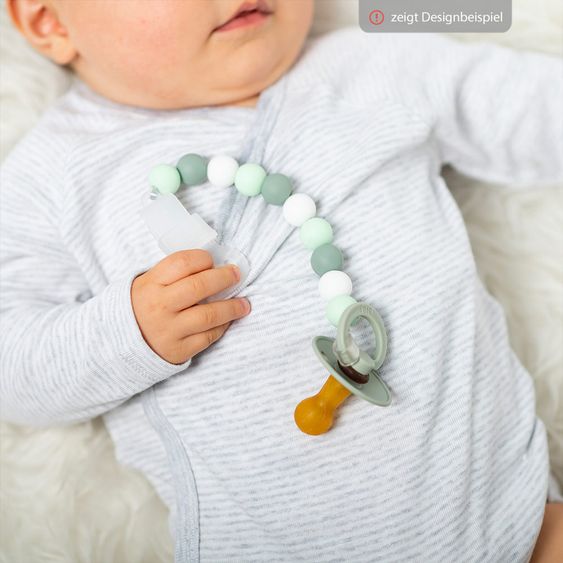 Nattou Catena a ciuccio con perline in silicone - Verde rame
