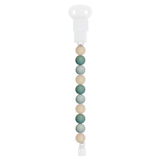 Nattou Pacifier chain with silicone beads - Green Beige Sage