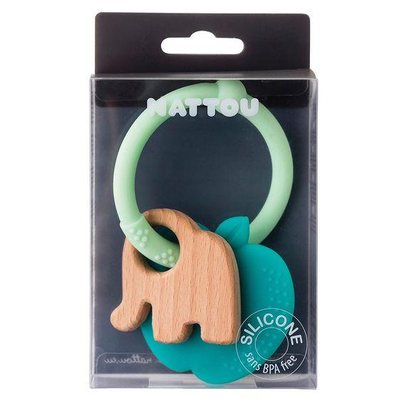 Nattou Silicone teething ring - Apple