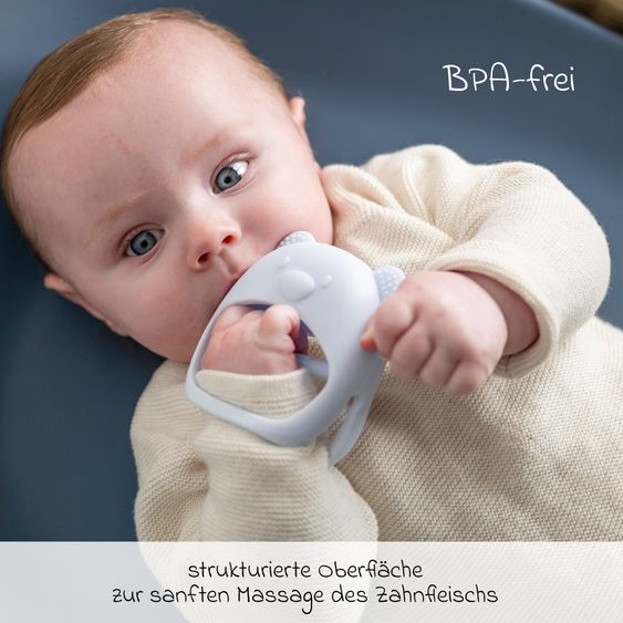 Nattou Anneau De Dentition En Silicone Gant De Dentition - Bleu