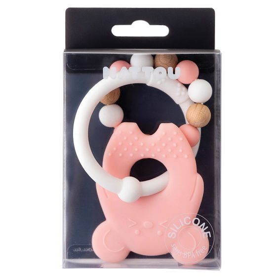 Nattou Silikon-Beißring - Maus - Light Pink