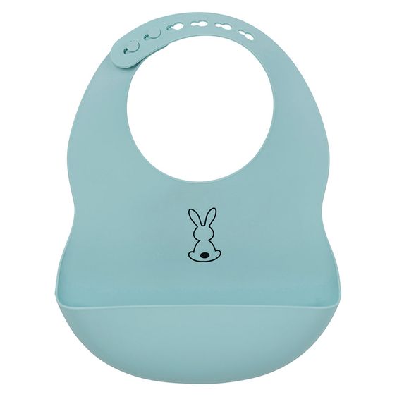 Nattou Silicone Bib with Catch Bowl - Light Blue