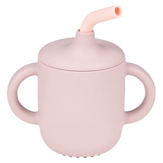 Nattou Straw cup with silicone handles - Pink