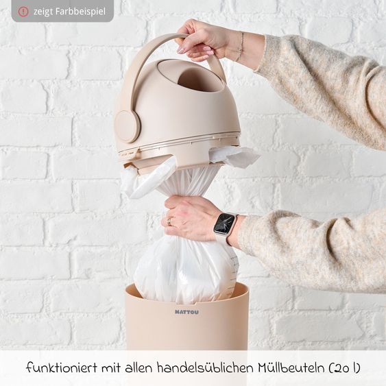 Nattou Wickel-Set mit Wickelunterlage Softy & Windeleimer Dropy - Clay