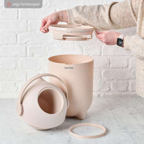 Nattou Wickel-Set mit Wickelunterlage Softy & Windeleimer Dropy - Clay