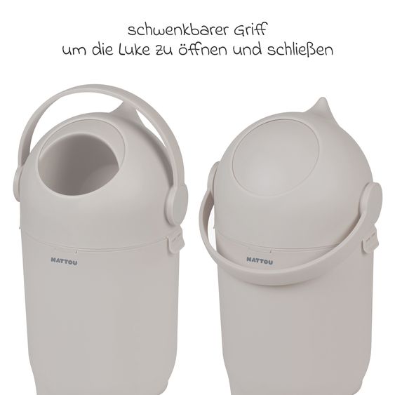 Nattou Nappy Bin Dropy - Clay