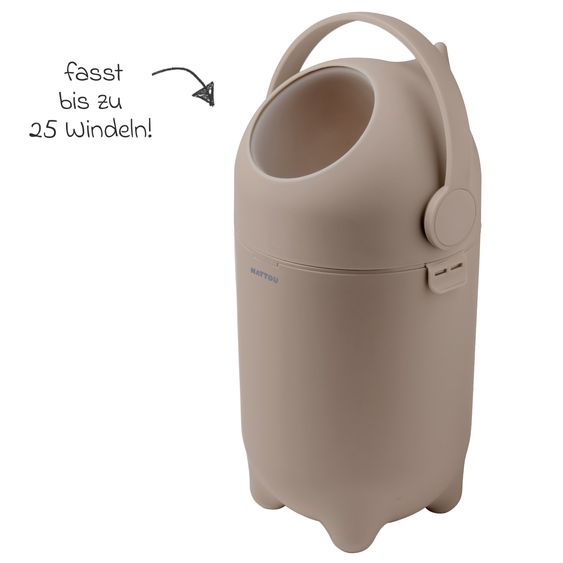 Nattou Dropy diaper pail - Taupe