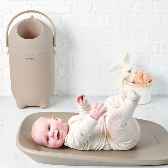 Nattou Dropy diaper pail - Taupe