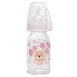 Glasflasche 125 ml - Silikon Gr.1 S - Bärchen Rosa
