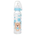 glass bottle 250 ml - silicone size 1 M - bear blue