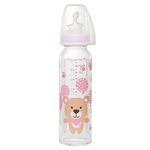 Glasflasche 250 ml - Silikon Gr.1 M - Bärchen Rosa