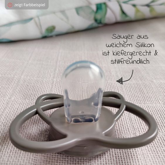 Nip Leucht-Schnuller 2er Pack My Buterfly Night - Silikon 0-6 M - aus nachwachsenden Rohstoffen - Braun