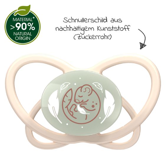 Nip Leucht-Schnuller 2er Pack My Buterfly Night - Silikon 5-18 M - aus nachwachsenden Rohstoffen - Braun