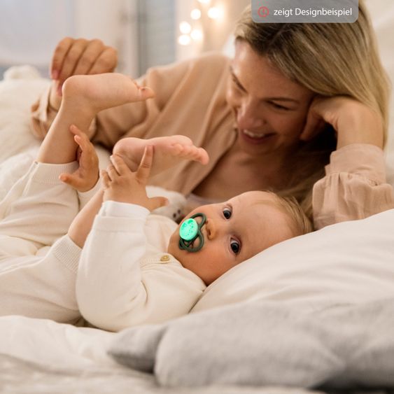 Nip Luminous pacifier 2-pack My Buterfly Night - silicone 5-18 M - made from renewable resources - Brown