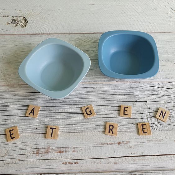 Nip Öko-Breischale 2er Pack eat green - aus nachwachsenden Rohstoffen - Blau