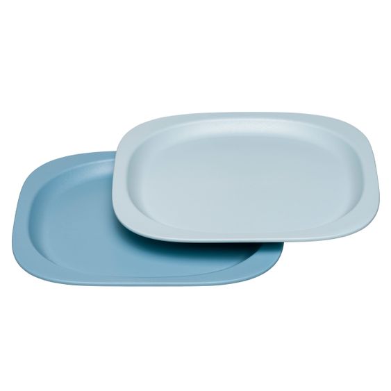 Nip Öko-Kinderteller 2er Pack eat green - aus nachwachsenden Rohstoffen - Blau