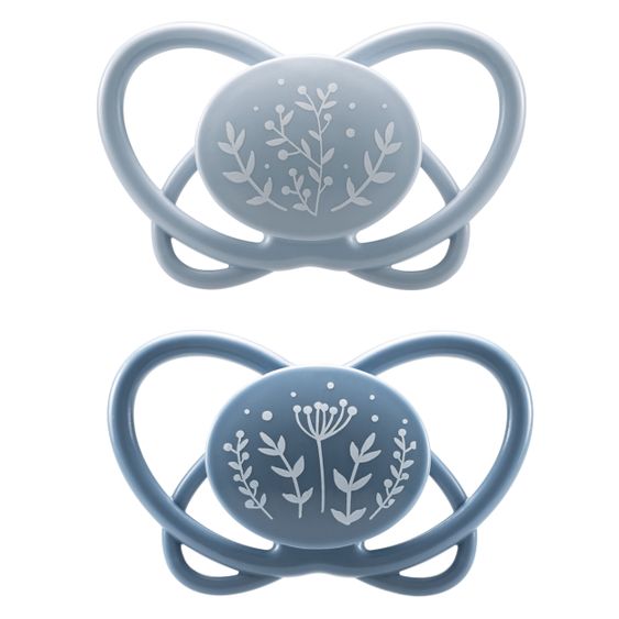 Nip Öko-Schnuller 2er Pack My Butterfly - Silikon 0-6 M - aus nachwachsenden Rohstoffen - Blau