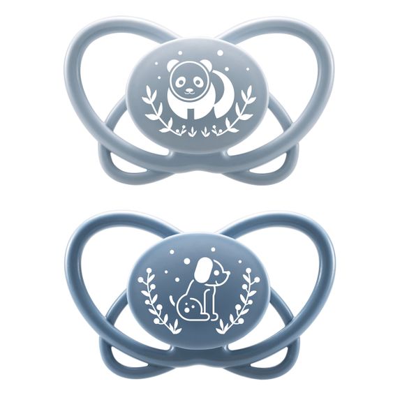 Nip Öko-Schnuller 2er Pack My Butterfly - Silikon 5-18 M - aus nachwachsenden Rohstoffen - Blau