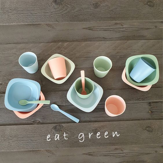 Nip Trinkbecher 2er Pack eat green - aus nachwachsenden Rohstoffen - Grün
