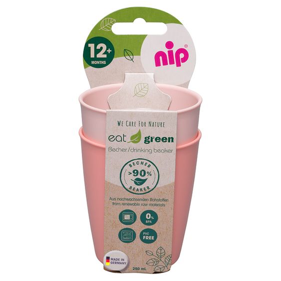 Nip Eco drinking cup 2 pack eat green - from renewable resources - Rose