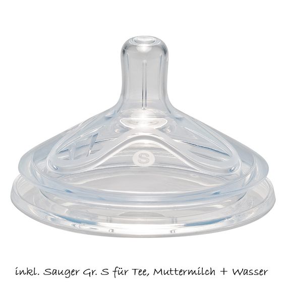 Nip PP-Flasche & Aufbewahrungsbehälter 2in1 first moments 150 ml - Silikon Gr. S - Frosch