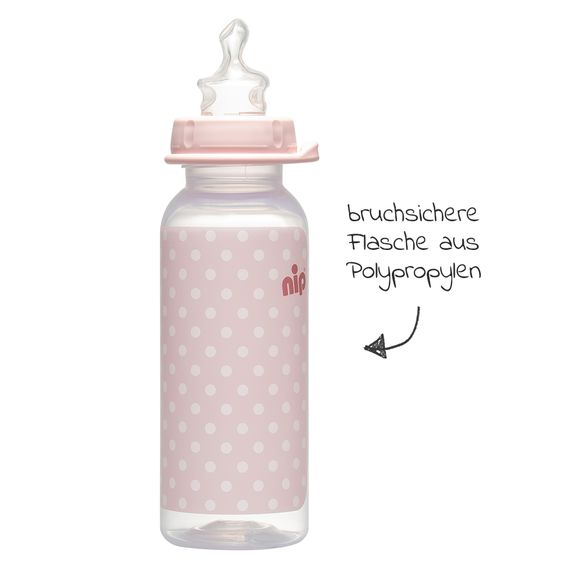 Nip PP-Flasche Trendy 250 ml - Silikon Gr. 1 M - Pink