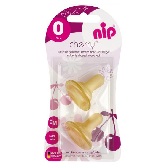 Nip Rundsauger 2er Pack Cherry - Latex Gr. 1 M (Milch)