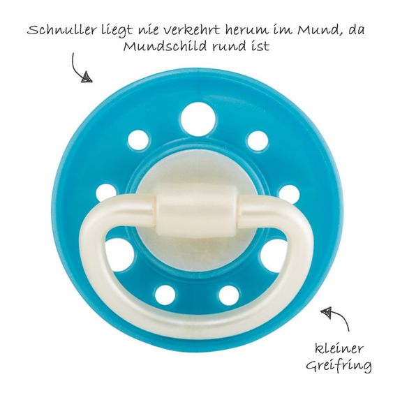 Nip Schnuller 2er Pack Cherry - Latex 0-6 M - Blau Grün