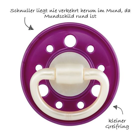 Nip Schnuller 2er Pack Cherry - Latex 0-6 M - Pink Lila
