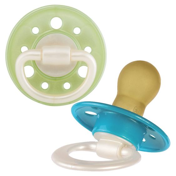 Nip Schnuller 2er Pack Cherry - Latex ab 6 M - Blau Grün