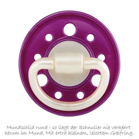 Nip Schnuller 2er Pack Cherry - Latex ab 6 M - Pink Lila