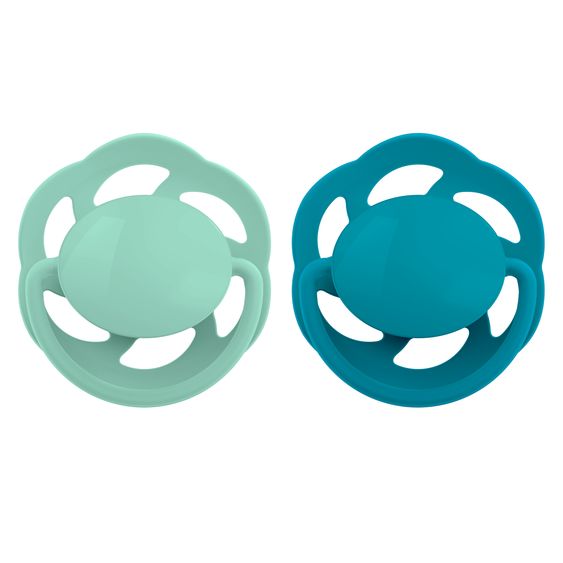 Nip Tétine Lot De 2 Cherry - Latex - Vert / Turquoise - Taille: 0-6 M