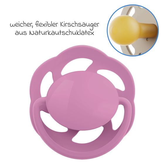 Nip Schnuller 2er Pack Cherry - Latex - Rot / Rosa - Gr. 6+ M
