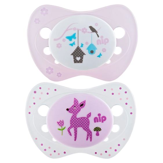 Nip Schnuller 2er Pack Life - Silikon 0-6 M - Reh & Vogelhaus